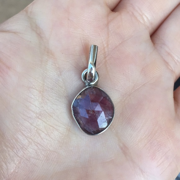 Jewelry - Sterling silver natural faceted ruby pendant